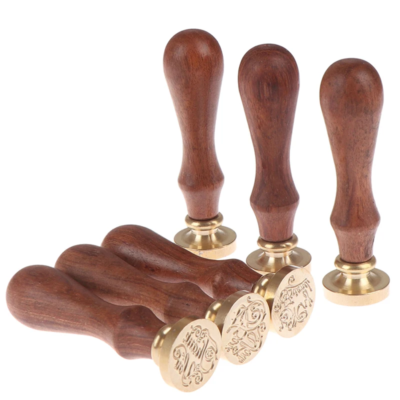 Paint Seal On The Birthday Card Retro Diy Envelope Stamps Rose Crown Tree Ornament Classic Wedding Invitations Wax Seal Stamp