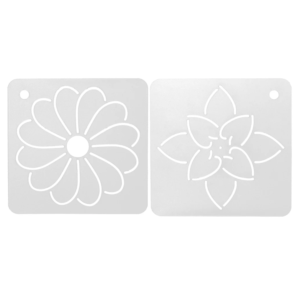 2pcs Flower Quilting Stencils Plastic Embroidery Template For Sewing Craft