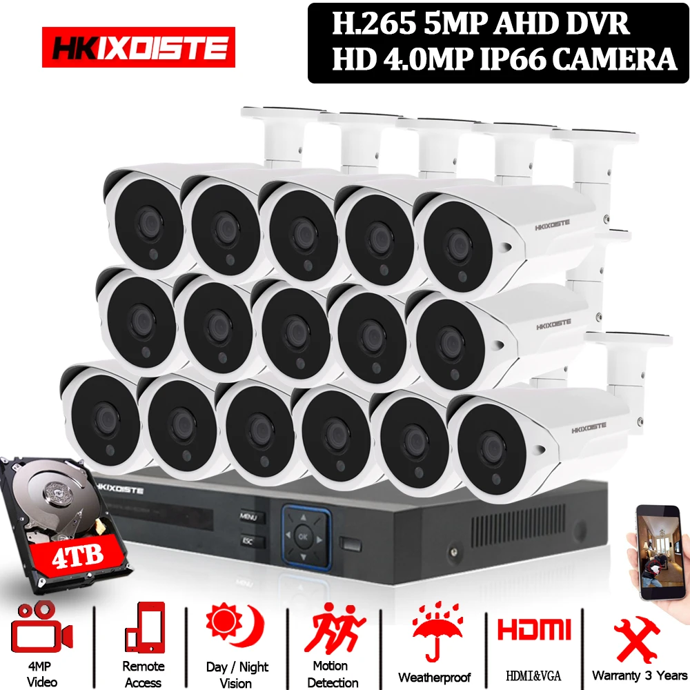 Камера видеонаблюдения 16 каналов 5 МП Full HD 1080P HDMI DVR шт. | Безопасность и защита