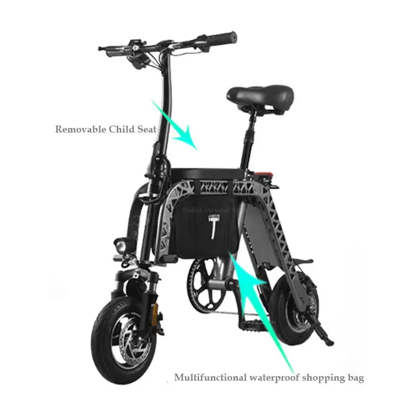 Electric Bikes Adults Two Wheels Electric Bicycles 36V 250W 20KMH 10.4AH Parent Child Portable Electric Scooter With Two Seat  (19)