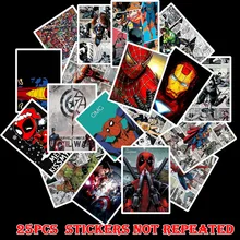 25Pcs Man Wei movie Cartoon Anime Spider Man Sticker Lot For Laptop Bicycle Phone Guitar Marvel Stickers Pack