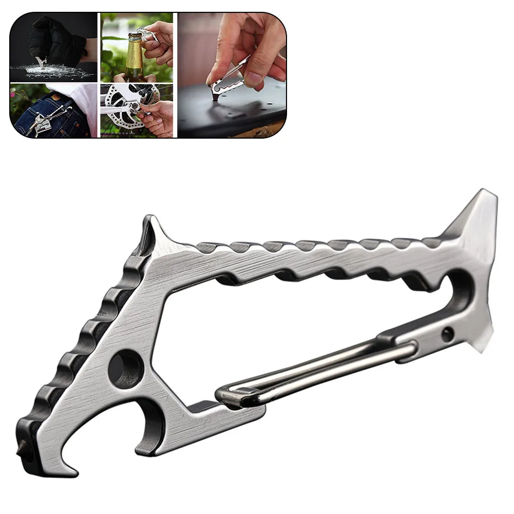 

Head Spanner Gift Quickdraw Keychain EDC Pocket Tool Screwdriver Buckle Emergency Stainless Steel Survival Outdoor Bottle Opener