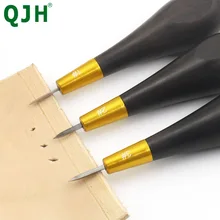 ダイヤモンド形状ステッチキリ黒檀黒檀ハンドルレザークラフト縫製キリハンドメイド縫製ツール革 DIY 綴じテーパー(China)