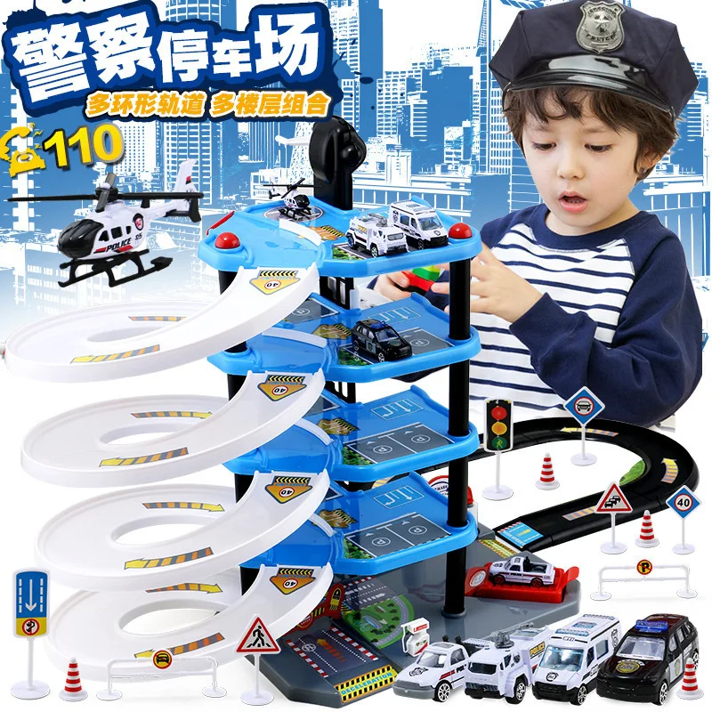 

Children Parking Lot Toy Adjustable Multilayer Sliding Rail Car Boy Toy Alloy Models Birthday Gift 3-6