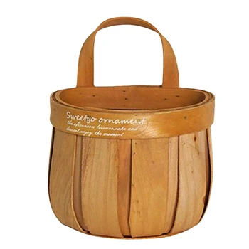 

Handmade Woven Wicker Flower Basket Portable Picnic Fruit Basket Dustproof Storage Basket