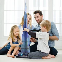 CubicFun 3D Puzzles LED Dubai Burj Khalifa 57.5" H Architecture Building Model Kits 136Pcs Tower Jigsaw Toys for Adults Kids 2