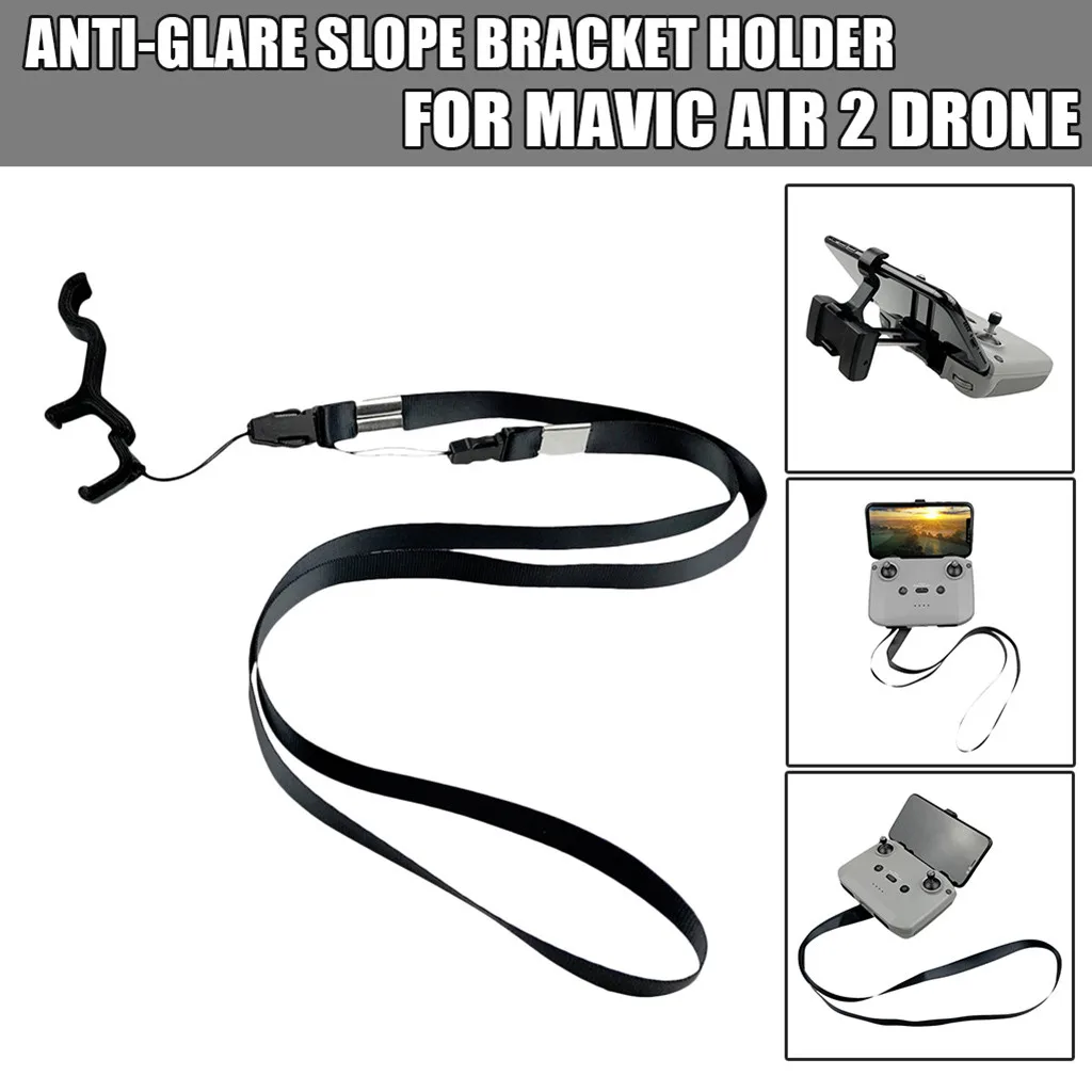 For DJI Phone Stand Holder Clip Mount Extension with Lanyard Neck Strap for Mavic Air 2 Angled Remote Controller | Электроника