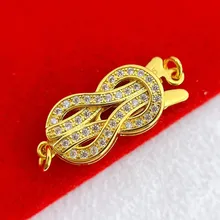 

Cubic Zirconia Clasps for Jewelry Making Supplies Gold Buckle Button Accessories Findings Diy Necklace Metal Wholesale Lots Bulk
