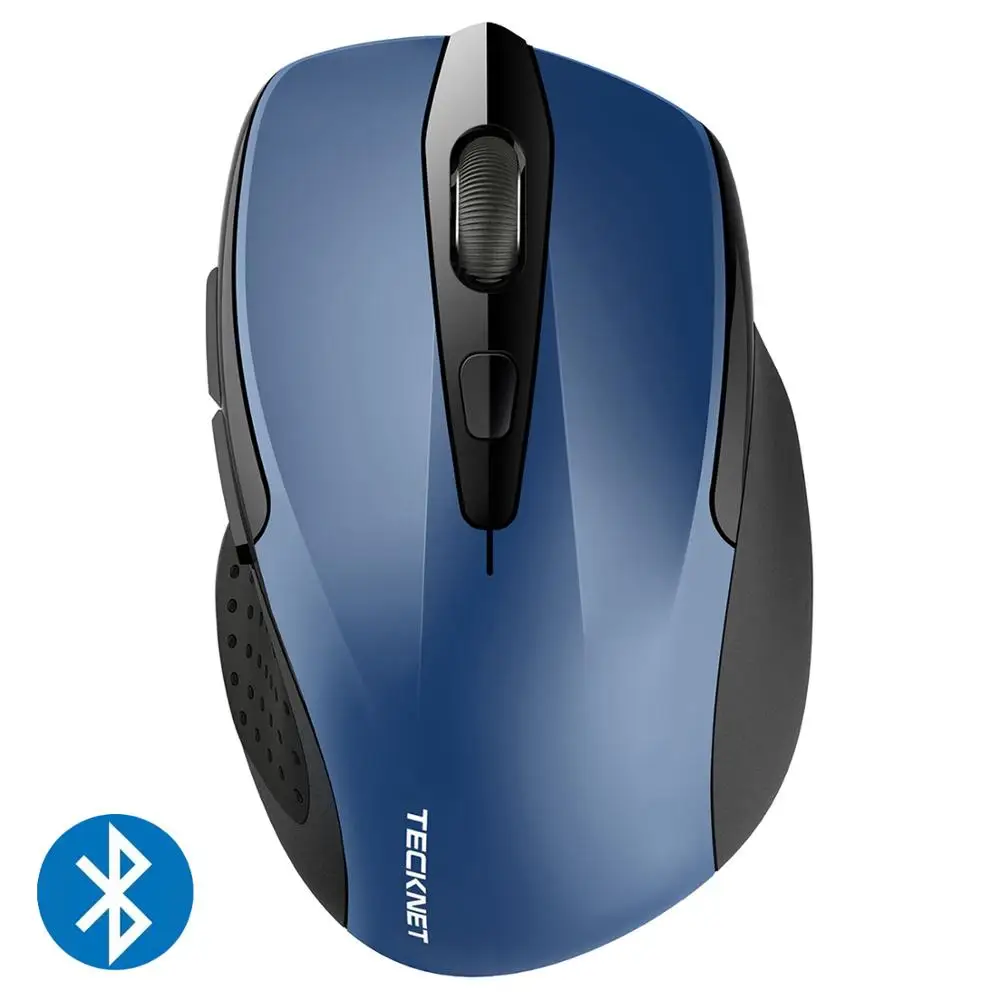 Синий TeckNet Беспроводной Bluetooth Мышь 800/1200/1600/2000/2600 Точек на дюйм Беспроводной Мышь Bluetooth для ноутбука для малышей 24 месяцев Срок службы батареи - Цвет: Синий
