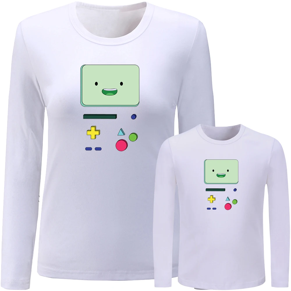 ADVENTURE TIME FINN собака Jake дизайн одинаковые комплекты для семьи футболка с длинными рукавами для мамы и дочки топы с принтом для женщин и девочек подарок