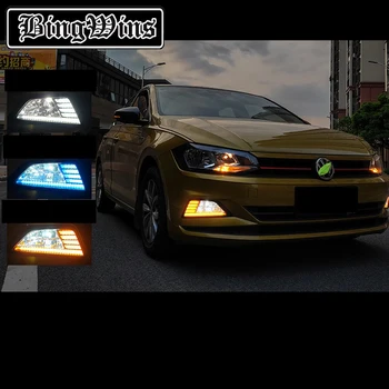 

Car style For Volkswagen Polo plus 2019 special three-color daytime running lamp fog lamp retrofit assembly