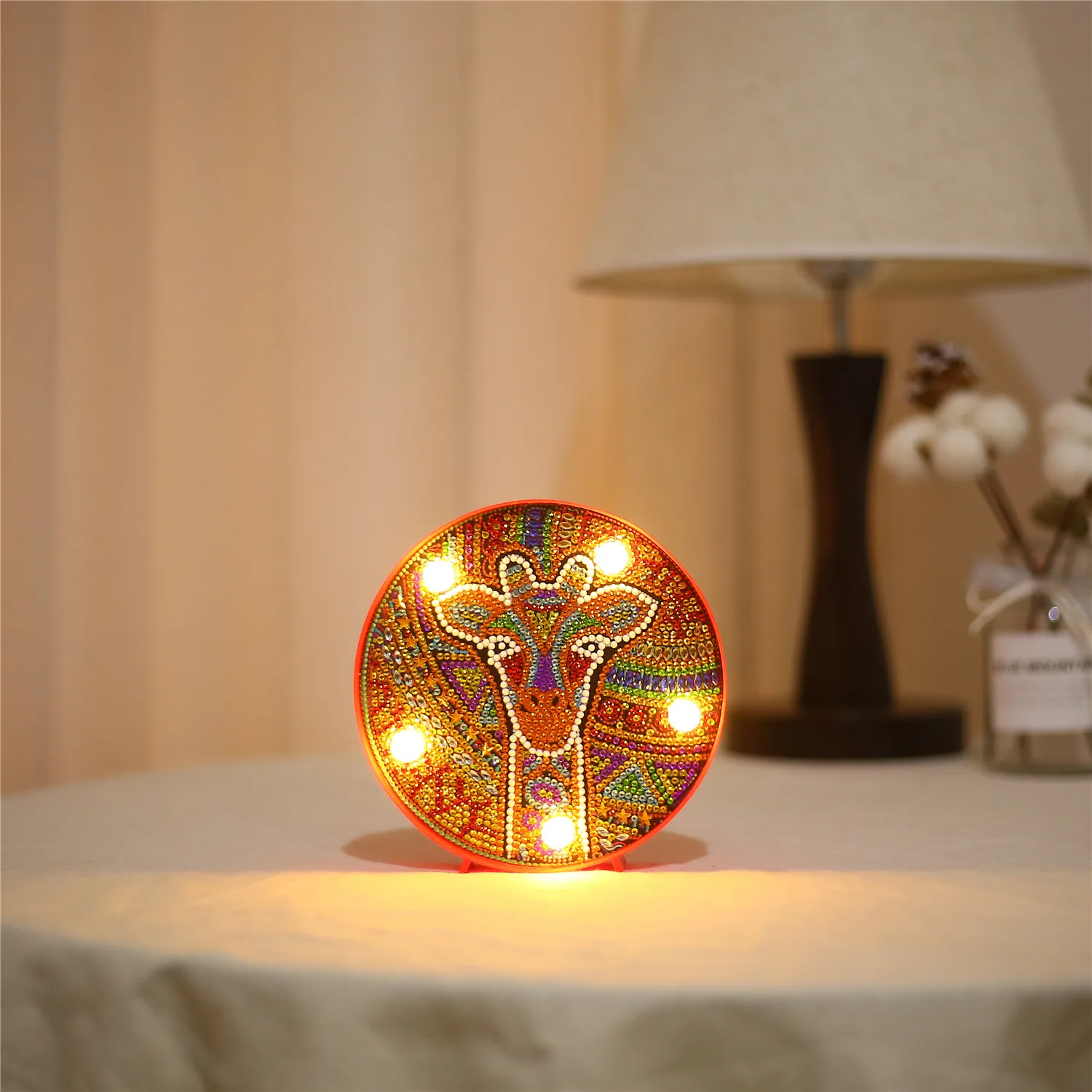 5D DIY алмаз живопись светодиодный светильник Снеговик особой формы мозаика вышивка Сова незавершенный комплект Рождественский подарок - Цвет: LED-ZXD009