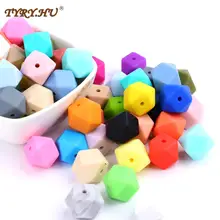 

TYRY.HU 10pc 14mm Hexagon Silicone Beads Teething Baby Teether Baby DIY Toy Baby Shower Gift Necklace Pacifier Chain Loose Beads