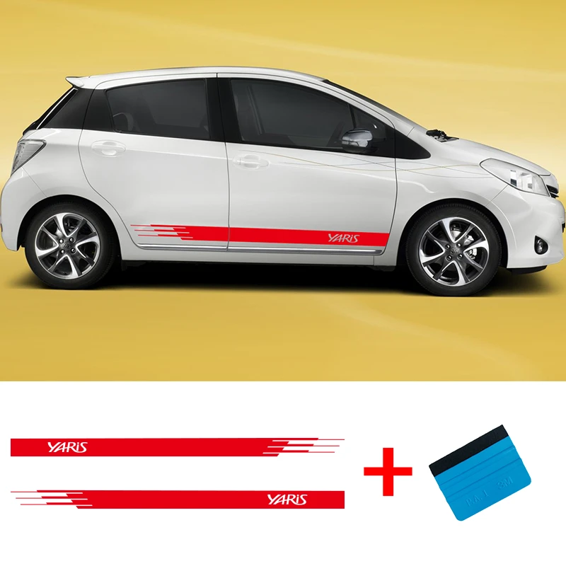 STICKERS DECALS GRAPHICS ANY COLOUR SIDE STRIPES FOR TOYOTA YARIS PAIR