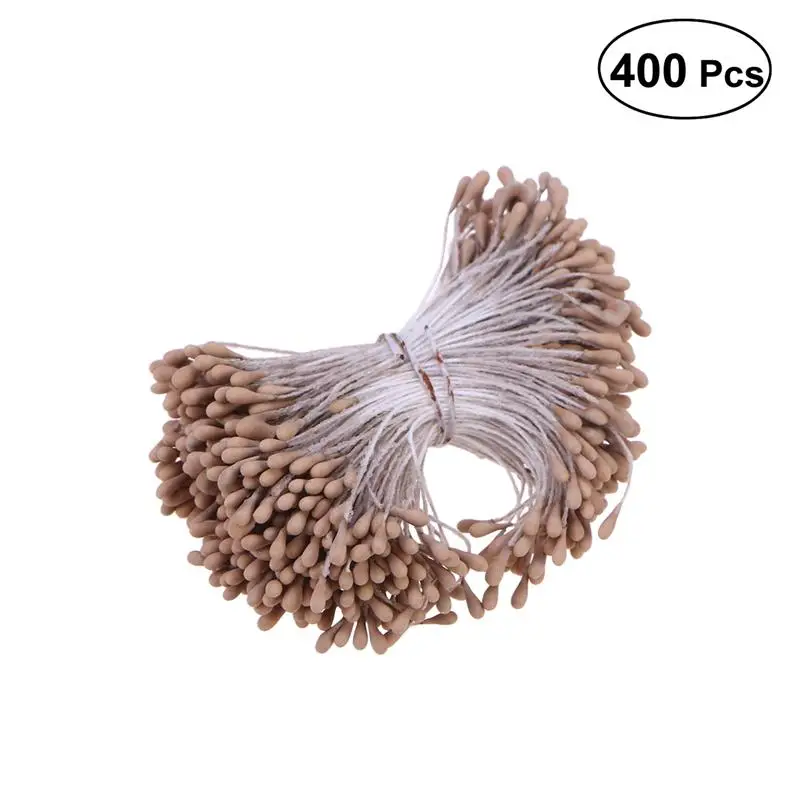 Khaki 400 шт./компл. цветок Искусственные тычинки жемчужные цветочные тычинки-цветочниц на свадьбе, для изготовления украшение для альбома - Цвет: Khaki
