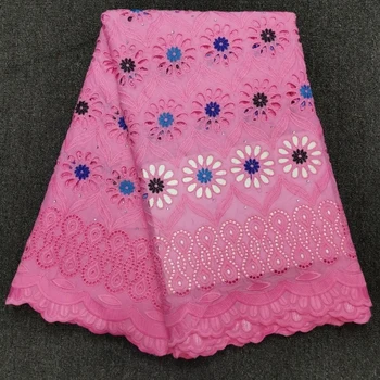 

Best Selling Swiss voile laces African cotton Lace Fabric PINK 2019 High Quality Nigerian French lace Fabric for wedding EHH068