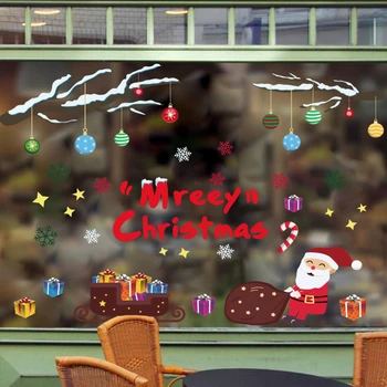 

DIY Merry Christmas Wall Stickers Window Glass Stickers Christmas Decorations For Home Christmas Ornaments Xmas New Year 2021