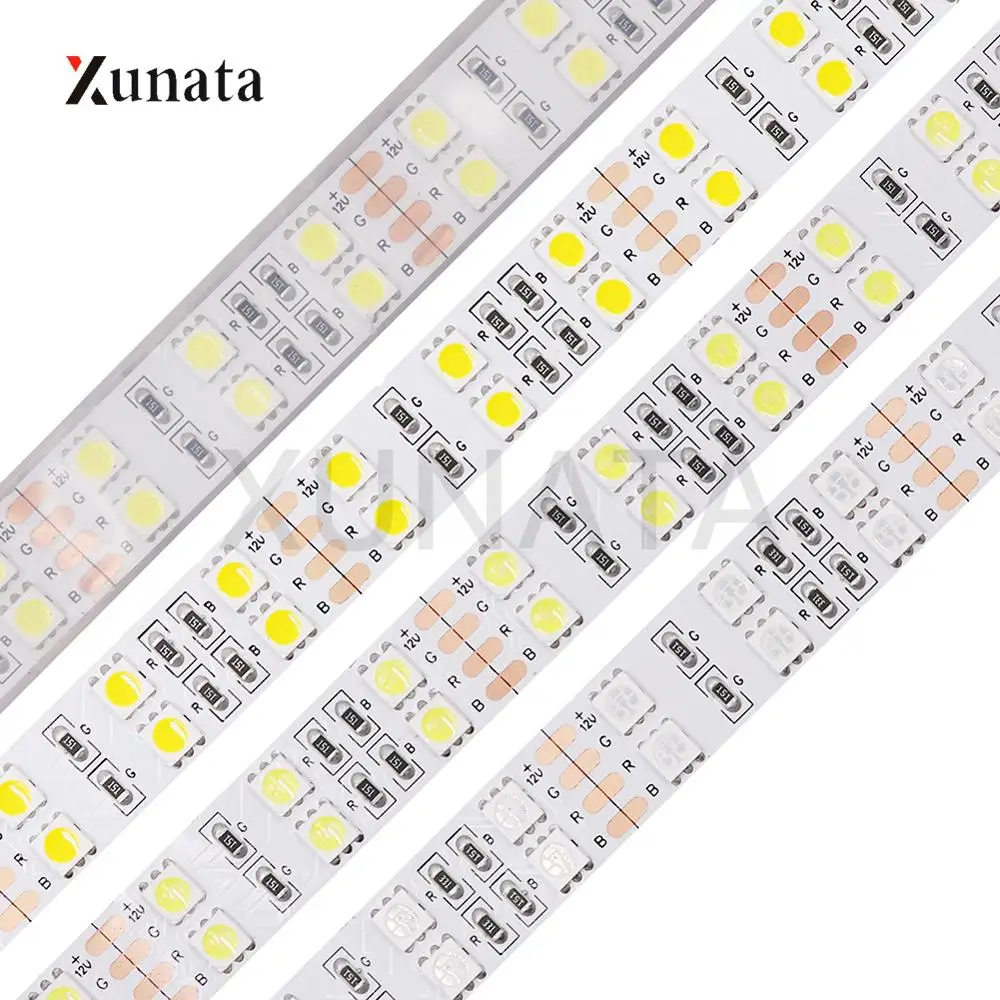 5 м светодиодный ленточный светильник DC12V SMD5050 120 светодиодный s/m двухрядный RGB гибкий светодиодный водонепроницаемый светодиодный ленточный светильник для украшения дома