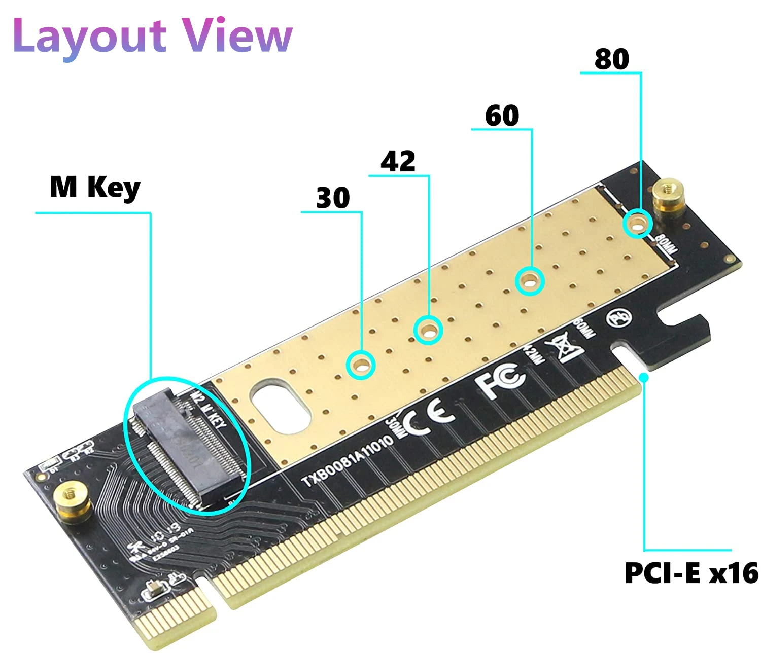 M.2 to Pcie x16 Adapter Card PCI E To M.2 Convert Adapter NVMe SSD