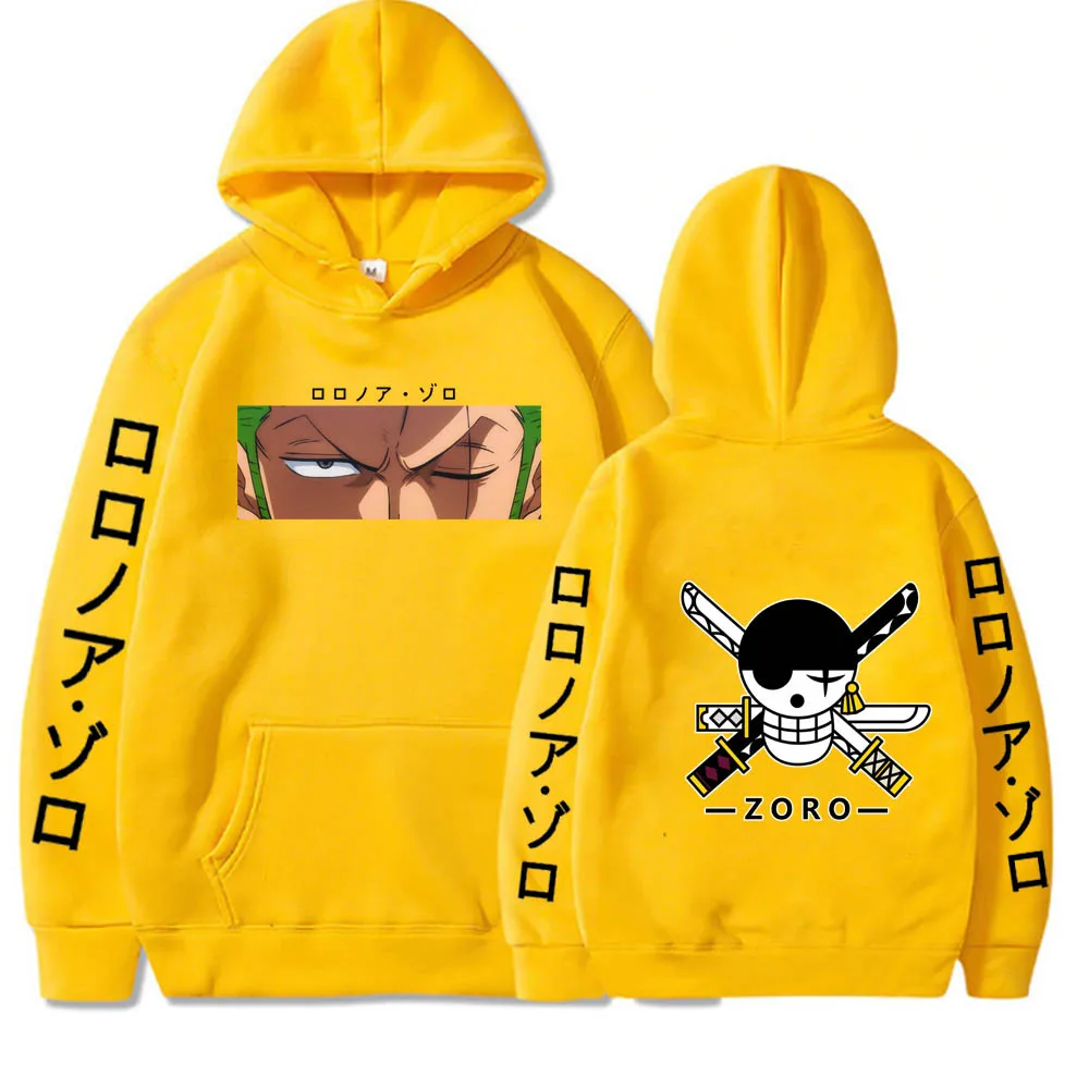 One Piece Hoodies Men Japanese Anime Zoro Printed Sweatshirt Streetwear Casual Unisex Fleece Pullover Male Tops Women Coat