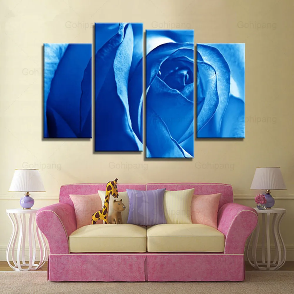 

Rose Flowers Painting Still Life 4Pcs Unframed Print Picture Hd Printing for Gifts Modern Home Decor Wall Canvas for Living Room