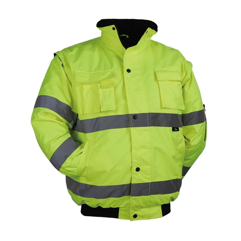 high visibility jacket with removable sleeves