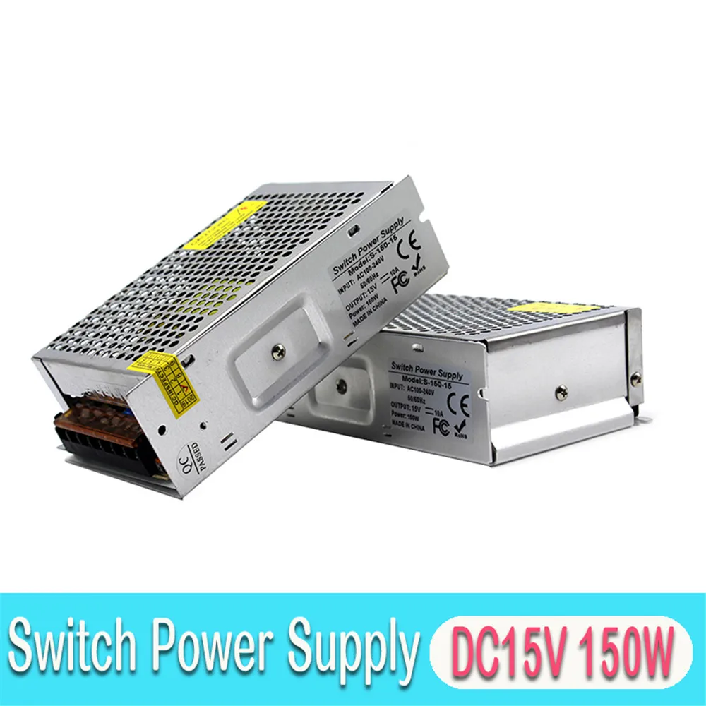 DC15V 10A 150 Вт выключатель питания светодиодный трансформатор 220 В 110 AC-DC 15 в источник