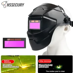 Casque de soudage solaire, obscurcissement automatique, lunettes de soudage, masque filtrant, lentille pour soudure à l'arc, outils de meulage et de coupe 