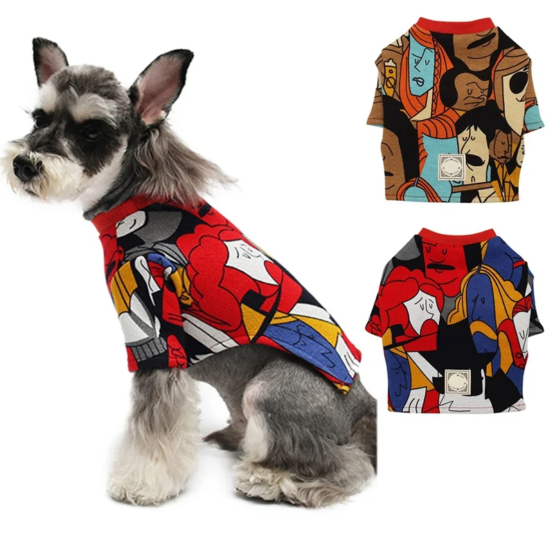 

Dog Spring&Summer Clothes Graffiti Printed Pet Cloth Dog Coat For Small Dogs Chihuahua Jacket French Bulldog Outfit Dog Clothes