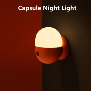 

Capsule LED Night Light Magnetic Protable Induction Lamp Energy-Saving Atmosphere Light Body Sensor Lamp Lampara Home Decor Gift