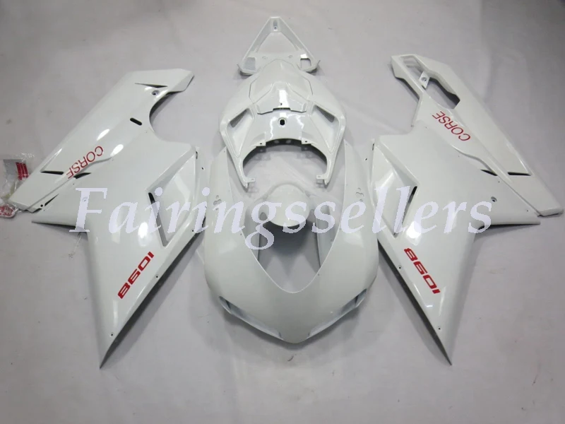 

New ABS Injection Bodywork Full Fairings kits Fit For Ducati 1098 848 1198 2007 08 09 10 2011 2012 Fairings Corse White