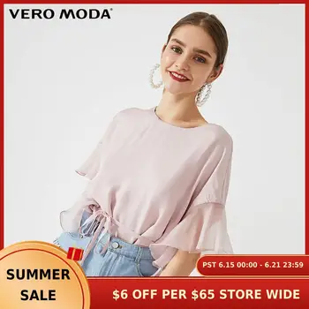 

Vero Moda Women's Round Neckline Lace-up Ruffled Sleeves Tops | 319241522