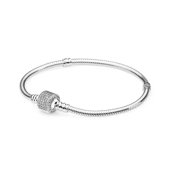 

100% 925 Sterling silver 1:1 Original Authentic 590723CZ Charm Basic Bracelet Suitable DIY Beaded Women Jewelry