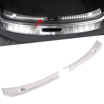 

For Tesla Model 3 2PC/SET Stainless Steel Inner Car Trunk Rear Tail Box Bumper Pedal Plate Panel Cover Car Styling