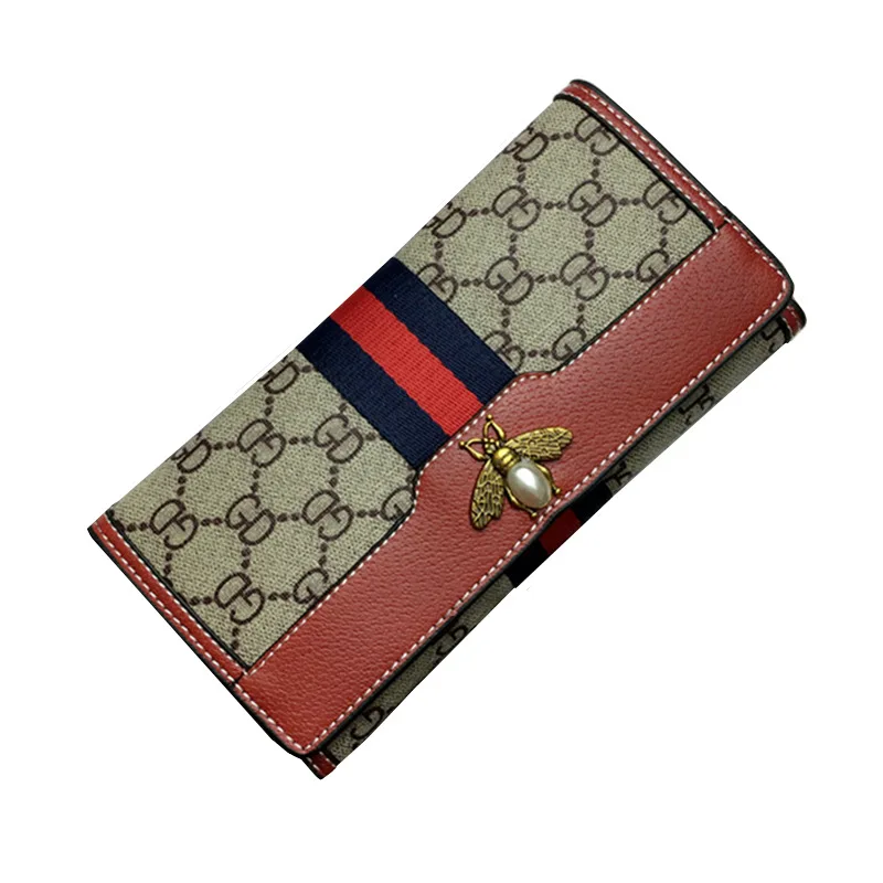 

Wallet Women's 2018 New Style Europe And America Length Two Section of Small Bees Card Bit More LADY'S Wallet Fashion Clutch Bag