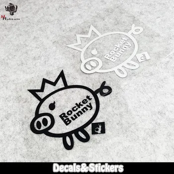 

NO.LN081 Cartoon Crown Pig 3M Reflective Stickers MOTO GP Car Sticker Decals Racing Stickers Motorcycle