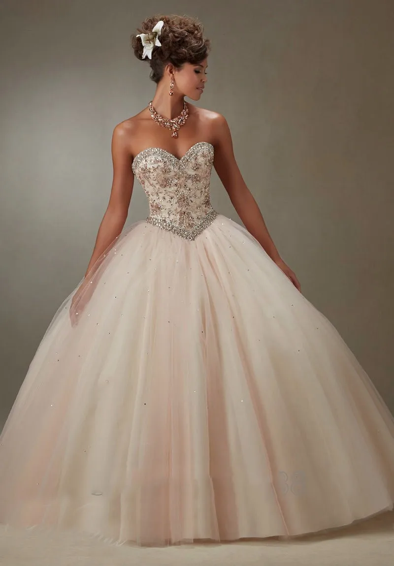 Vestidos de 15 Anos Ball Gown vestido de festa longo Bead Bodice cheap quinceanera gowns Vestido de Debutante Sweet 16