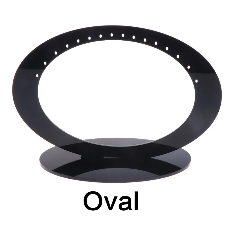 Стеллаж для ювелирных изделий акриловый сердце/прямоугольник/Овальная Форма Серьги Подставка-органайзер для хранения - Цвет: Oval