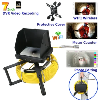Buy Pipe Sewer Inspection Video Camera With Meter Counter / DVR Video Recording / WIFI Wireless/23mm HD 1080P Camera