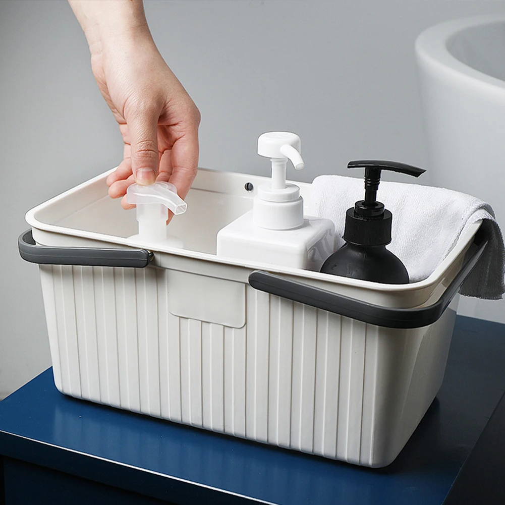 

Hand Bath Storage Basket Home Office Storage HolderContainer Box Plastic Hollow Makeup Organizer Desktop Sundries Storage Basket