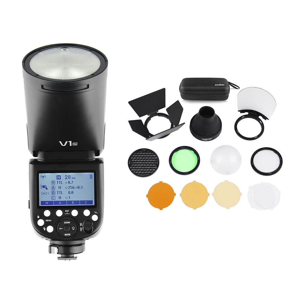 Godox V1n Camera Flash Speedlite+akr1 Pocket Flash Light Kit Wireless