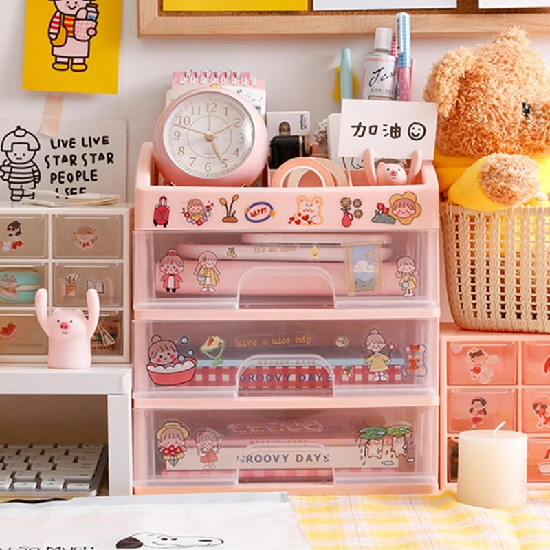 Drawer Type Desk Organizer Desktop Stationery Storage Box Makeup Sorting Holder Dropship | Дом и сад