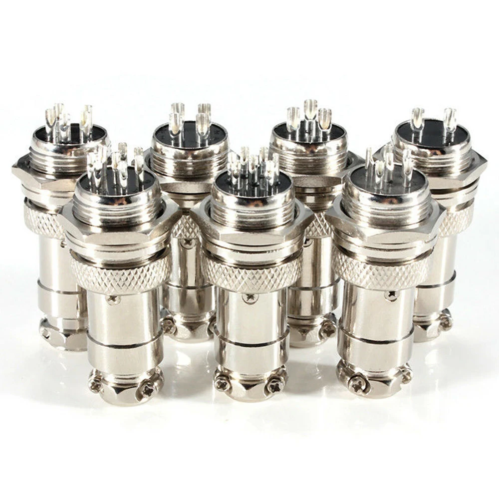 

5 Pair Female Male Circular Wire Panel Aviation GX12 16 20mm 2-12Pin Connector Socket Plug Cap Lid Connectors