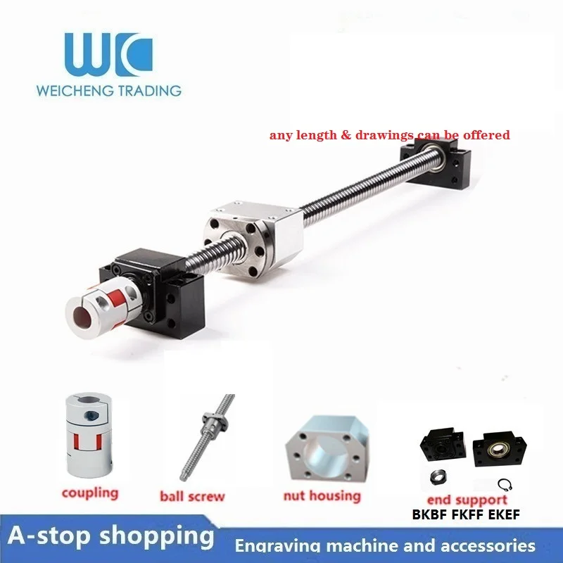 US $132.00 1pc Sfu1610Length 2550mm With Nut End MachinedNut Housing DSG16HEnd Support BK12 BF12Coupling XB2530810