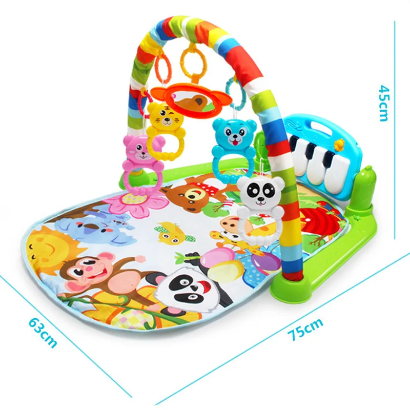 

3 in 1 Baby Play Mat Rug Toys Kid Crawling Music Play Game Developing Mat with Piano Keyboard Infant Carpet Education Rack Toy