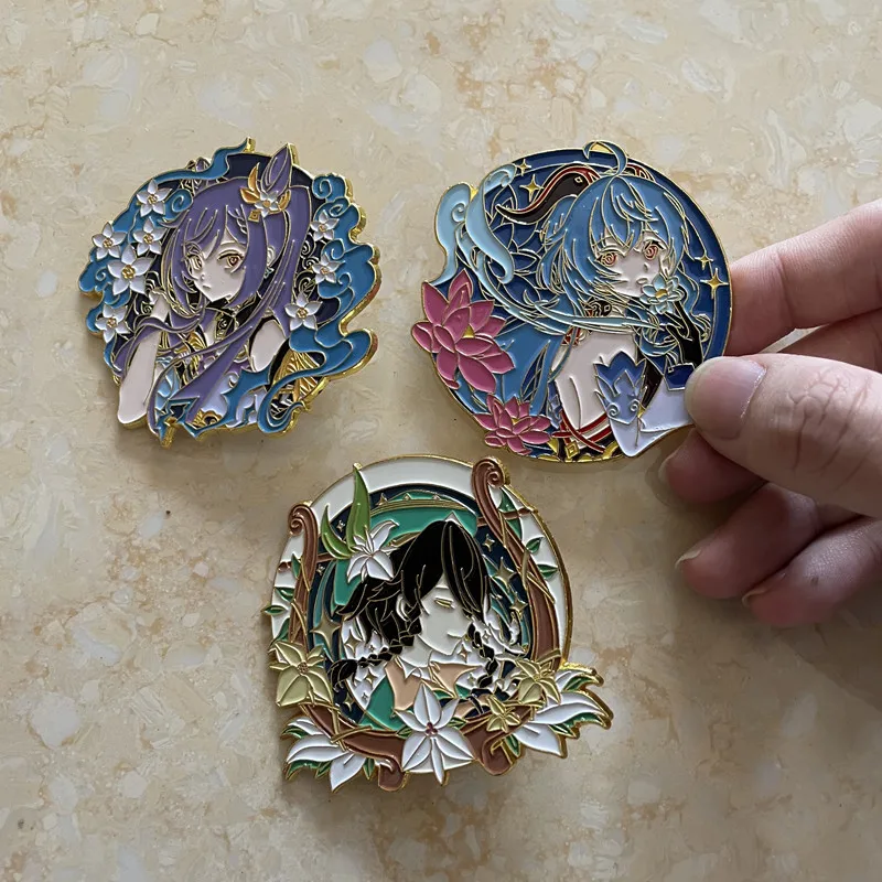 

Game Figure Genshin Impact Brooch Pin Badge Cosplay Badge Accessories For Clothes Backpack Clothes Decoration Girl Gift xiao 77