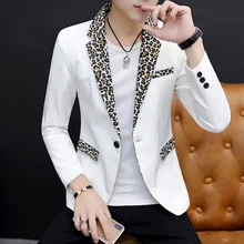 Мужской костюм персонажа, чтобы культивировать свою мораль, костюм для досуга, тренд, красивый Леопардовый сращивающийся костюм