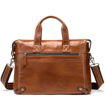 

Men Genuine Leather Handbag Male Cowhide Leather Shoulder Bag Men's Large Business Documents Office Computer Bag Male Briefcase