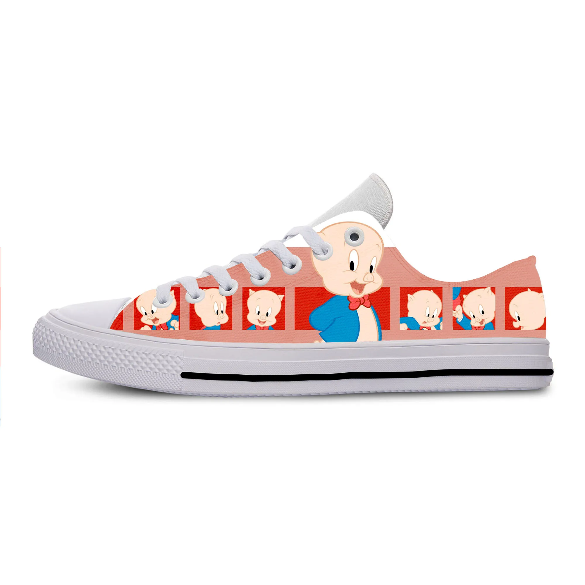 Porky Pig1 Кроссовки с рисунком из мультфильма True reveler; Повседневная легкая обувь для мужчин и женщин с принтом поросенка - Цвет: Porky Pig1
