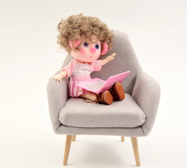 1:6 Scale Fabric Sofa Dollhouse Miniature Wooden Furniture Couch Pretend Dolls Toy Play |